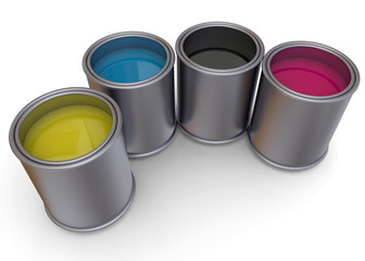 CANS OF PRINT COLOR - 3D