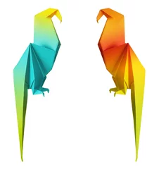 Voilages Animaux géométriques perroquet en origami