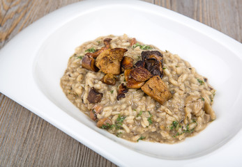 Wild mushroom risotto with herbs and parmesan
