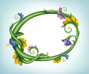 easter greeting banner with flower frame