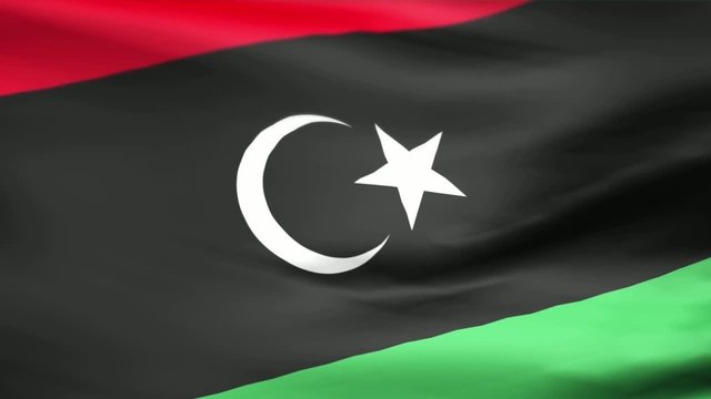 Animated flag Libya - Loop - geringe Sch&auml;rfentiefe