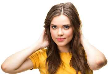 Fototapeta premium young woman isolated portrait