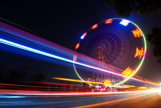 Ferris wheel at night