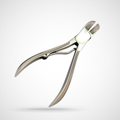 Chrome metal nail clippers, eps10 vector