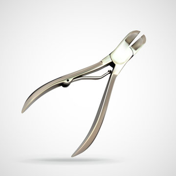 Chrome Metal Nail Clippers, Eps10 Vector