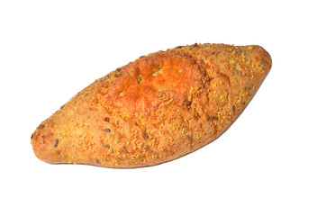 bun made ​​of corn flour on a white background