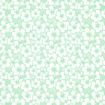 Floral seamless hibiscus pattern
