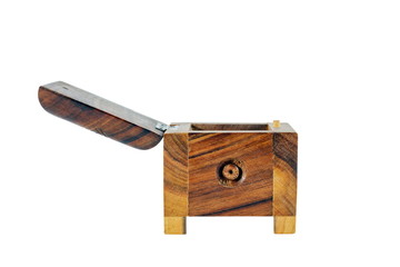 a wooden box for female ornaments and jewelry