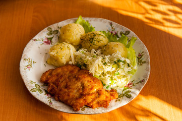delicious dinner - potatoes, meat, vegetables