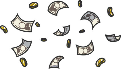 宙に舞うお金