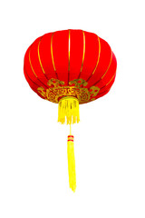 red chinese lantern isolated on white background