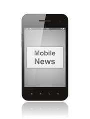 Smart phone with mobile news button on its screen