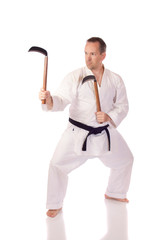 Man with two kama