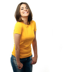 Fototapeta premium happy woman isolated portrait