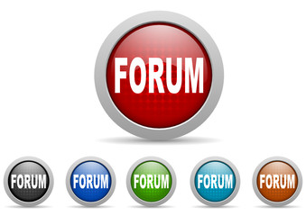 forum vector icon set