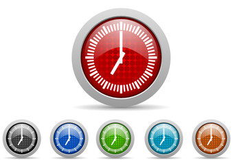 clock vector icon set