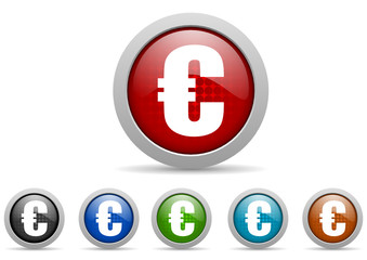 Obraz premium euro vector icon set