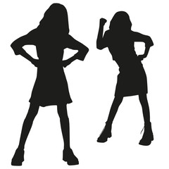 Silhouettes of teen