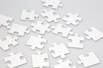 Randomly Placed Jigsaw Puzzle Pieces