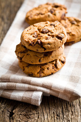 chocolate cookies on kitchen table