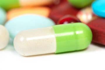 pills isolated on white background