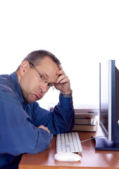 Tired computer guy