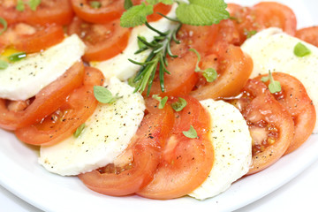 tomates et mozzarella