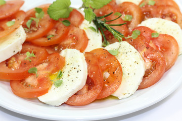 tomates et mozzarella
