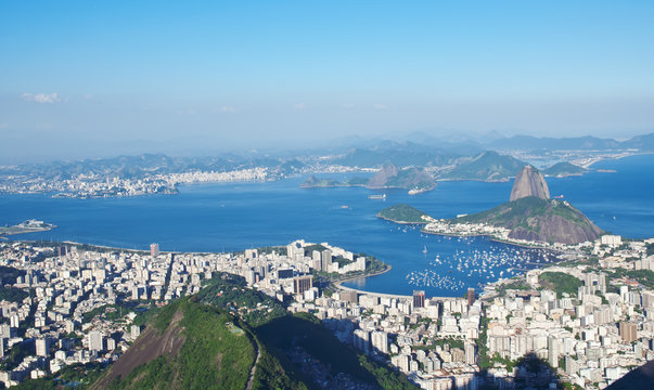 The mountain Sugar Loaf and Botafogo in Rio de Janeiro