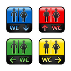 Restroom - colored stickers