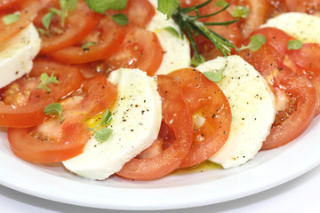 tomates et mozzarella