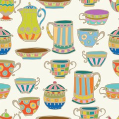 tea cup seamless background