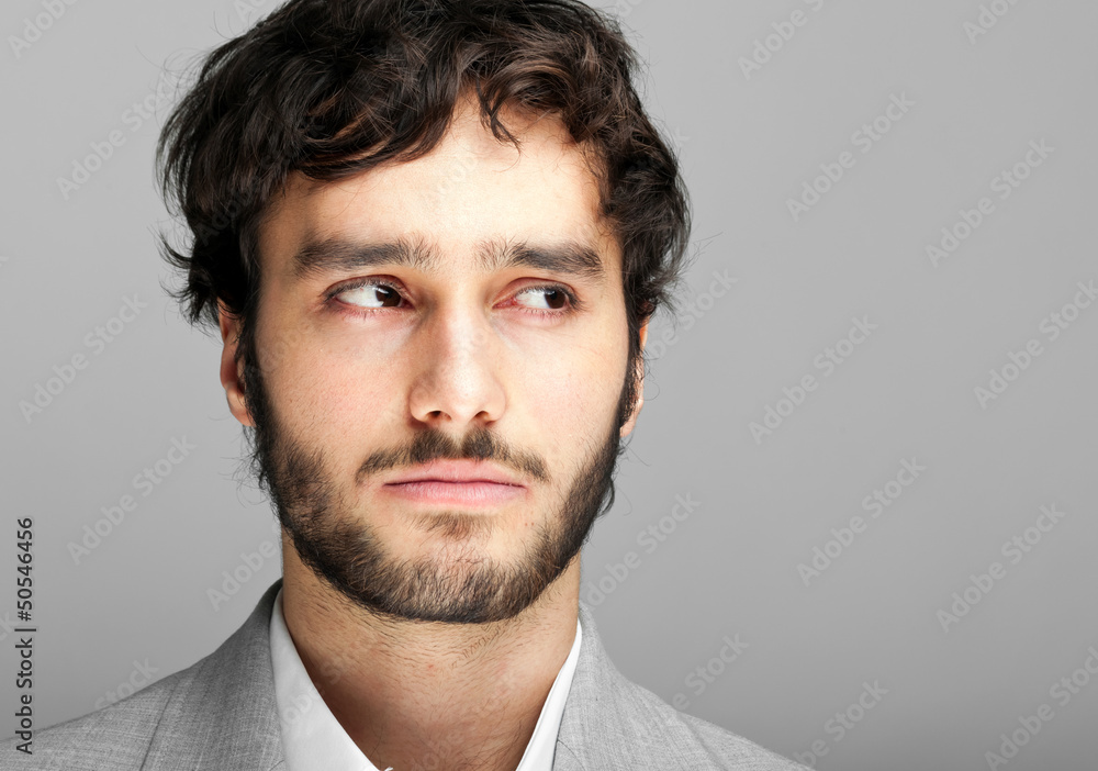 Poster thoughtful handsome man