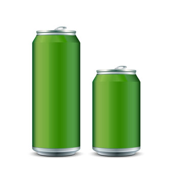 Two Green Aluminum Can