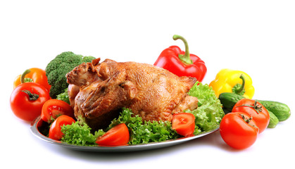 Tasty whole roasted chicken