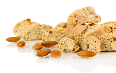 Aromatic cookies cantuccini isolated on white