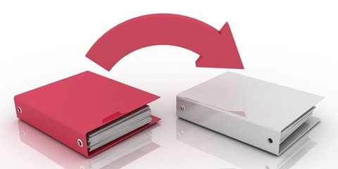 office folder and arrow