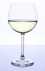 White wine glass isolated on white