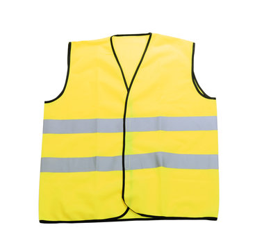 Yellow Vest, Isolated On Black