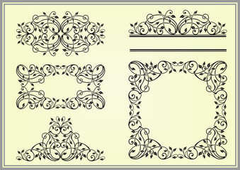 Vector set: calligraphic design elements and page decoration