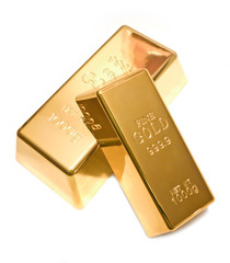 Gold bar isolated on white