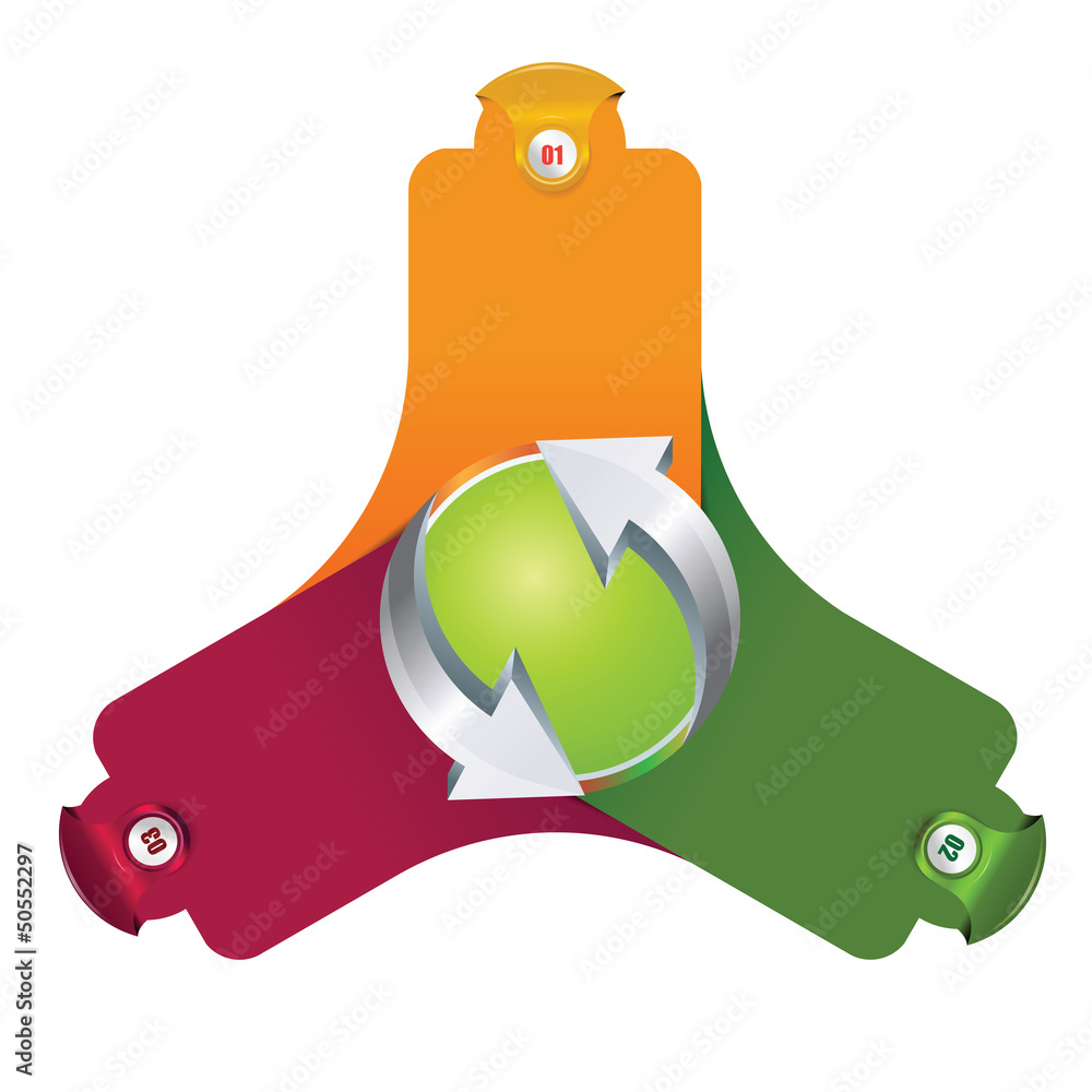 Aufkleber Vector abstract scheme background with three tabs