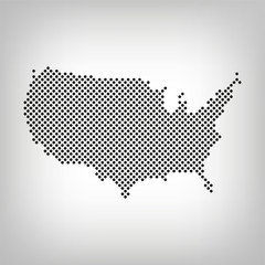 USA Karte punktiert