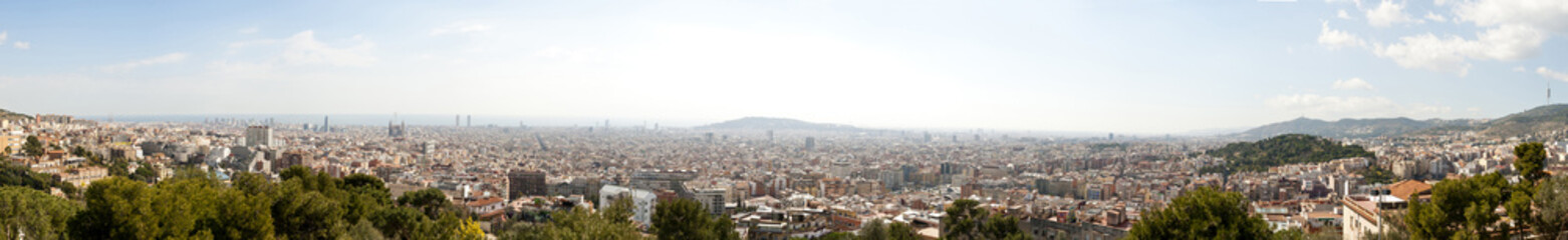 Fototapeta na wymiar Panorama of Barcelona, Catalonia, Spain