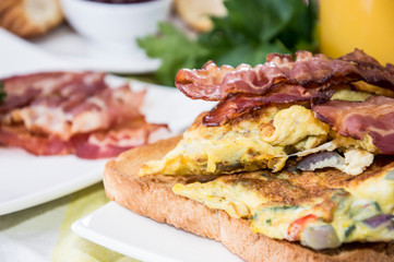 Scrambled Eggs with Bacon (Macro)