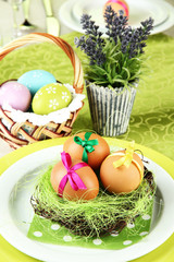 Easter table setting, close up