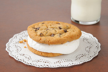 Chocolate chip cookie sandwich