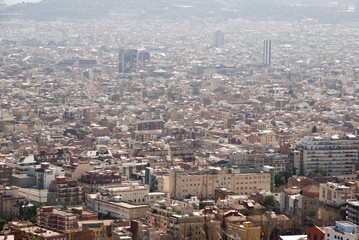 Fototapeta na wymiar Zobacz ponad Barcelona, ??Katalonia, Hiszpania