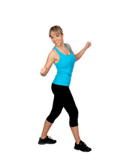 Woman in sportswear dancing