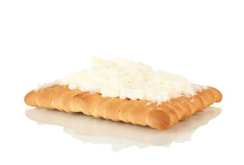 Cookies with milk cheese, isolated on white